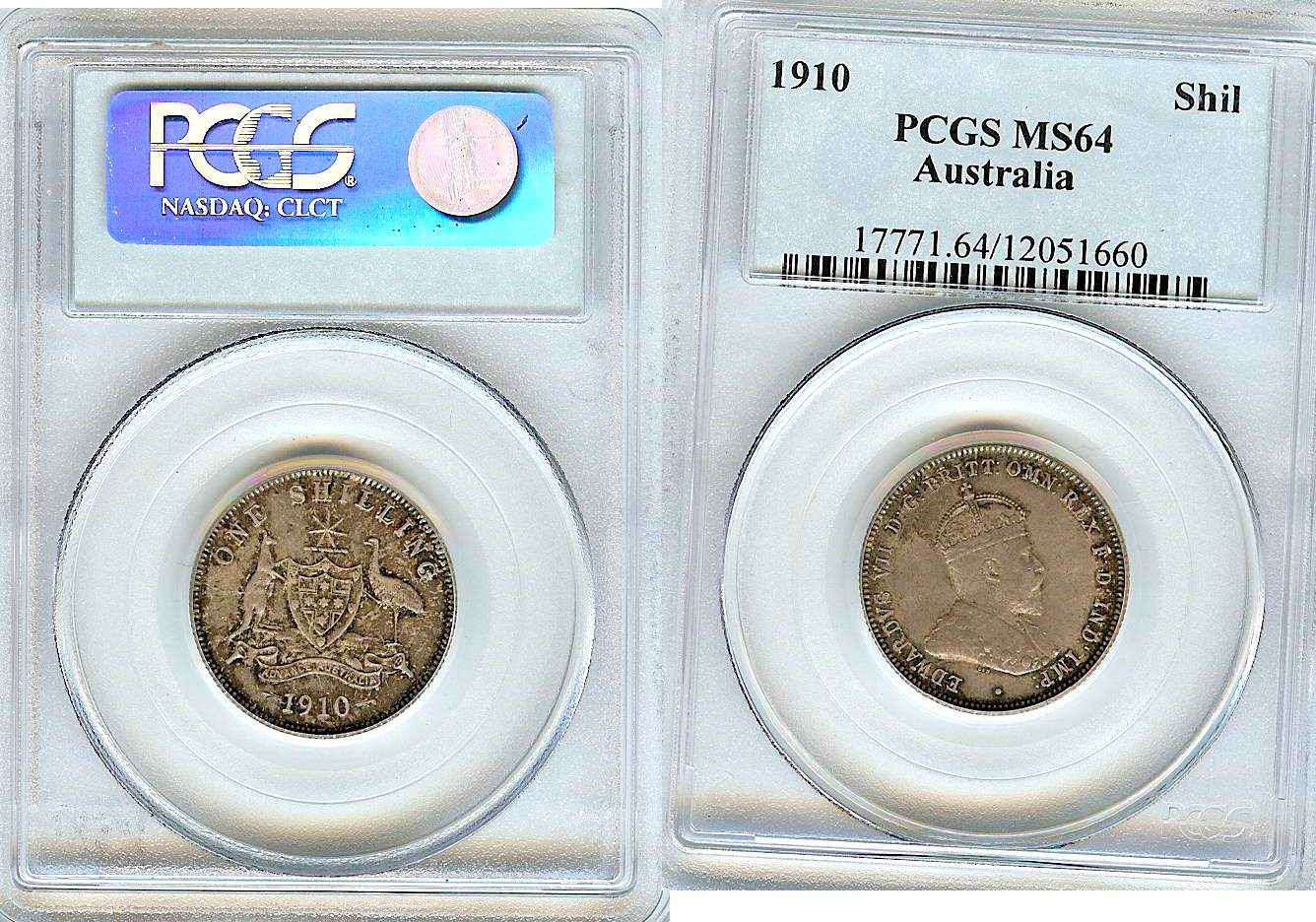 Australian Shilling 1910 PCGS MS64